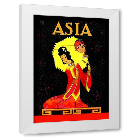 The Princess Badoura with Title, 1926 White Modern Wood Framed Art Print by McIntosh, Frank