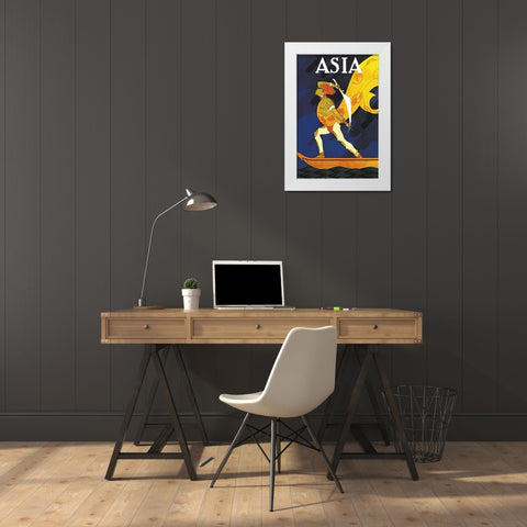 The Bark of the False Caliph with Title, 1926 White Modern Wood Framed Art Print by McIntosh, Frank