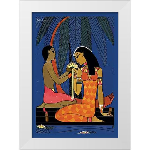 Egypt - The Lotus No Title, 1926 White Modern Wood Framed Art Print by McIntosh, Frank