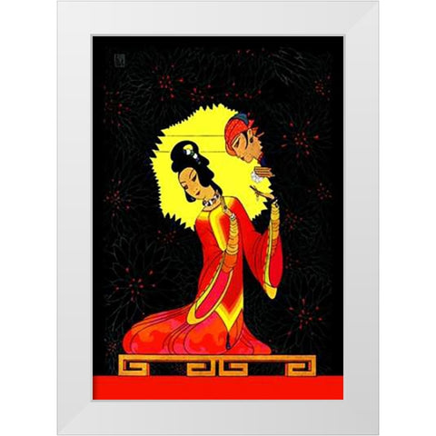 The Princess Badour, 1926 White Modern Wood Framed Art Print by McIntosh, Frank
