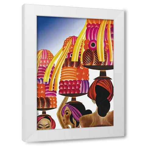 The Balinese Go Templewards, 1931 White Modern Wood Framed Art Print by McIntosh, Frank