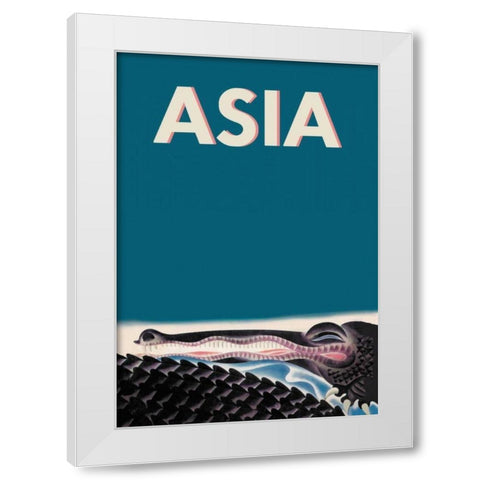 Crocodile, 1933 White Modern Wood Framed Art Print by McIntosh, Frank