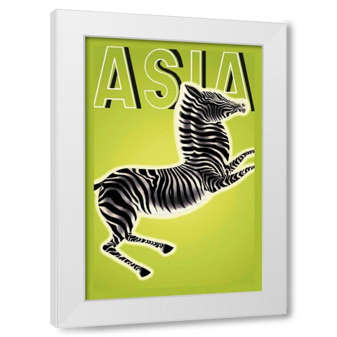 Zebra with Title, 1933 White Modern Wood Framed Art Print by McIntosh, Frank