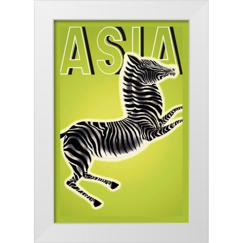 Zebra with Title, 1933 White Modern Wood Framed Art Print by McIntosh, Frank