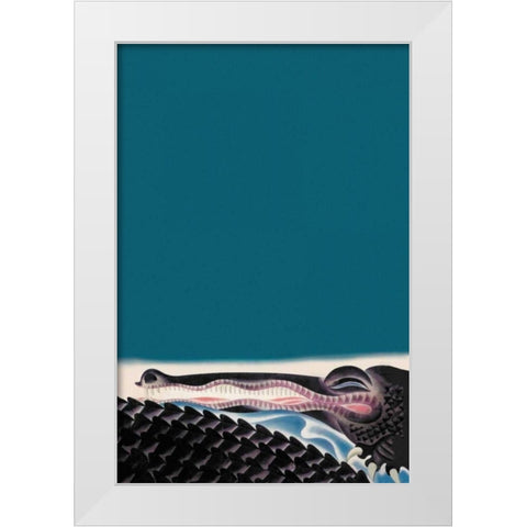 Crocodile, 1933 White Modern Wood Framed Art Print by McIntosh, Frank