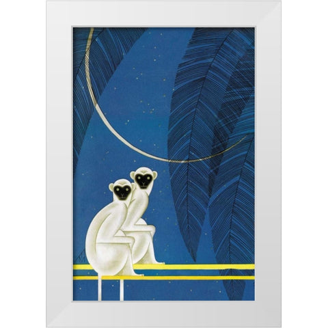 New Moon White Modern Wood Framed Art Print by McIntosh, Frank