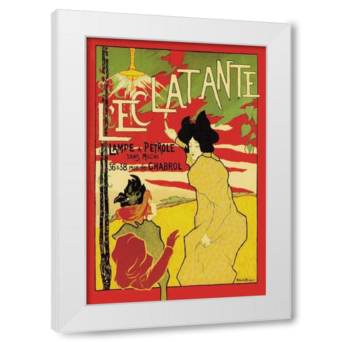 LEclatante - The Brilliant Lamp, 1895 White Modern Wood Framed Art Print by Robbe, Manuel
