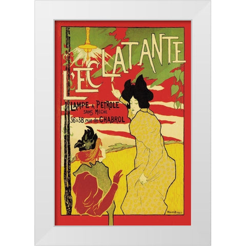 LEclatante - The Brilliant Lamp, 1895 White Modern Wood Framed Art Print by Robbe, Manuel