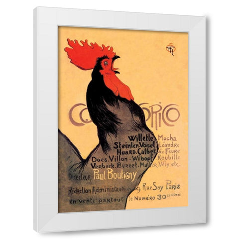 Cocorico, 1899 White Modern Wood Framed Art Print by Steinlen, Theophile
