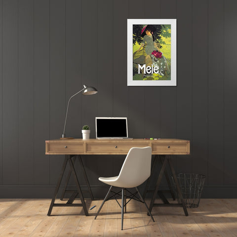 Lady in Green, 1914 White Modern Wood Framed Art Print by Terzi, Aleardo