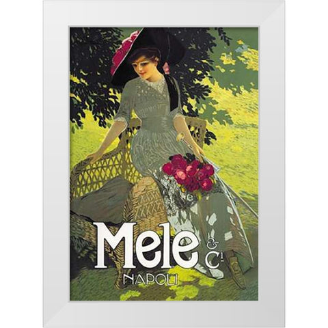 Lady in Green, 1914 White Modern Wood Framed Art Print by Terzi, Aleardo