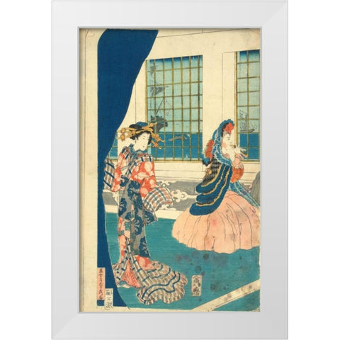Fascination over an American Woman, 1868 White Modern Wood Framed Art Print by Unknown