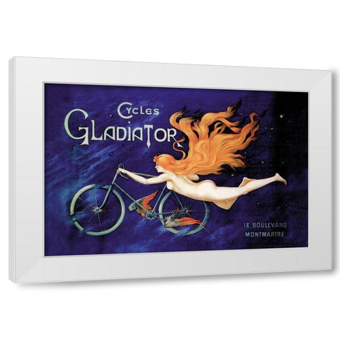 Cycles Gladiator, 1895 White Modern Wood Framed Art Print by Unknown