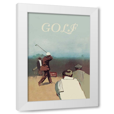 Long Drive, 1911 White Modern Wood Framed Art Print by Unknown