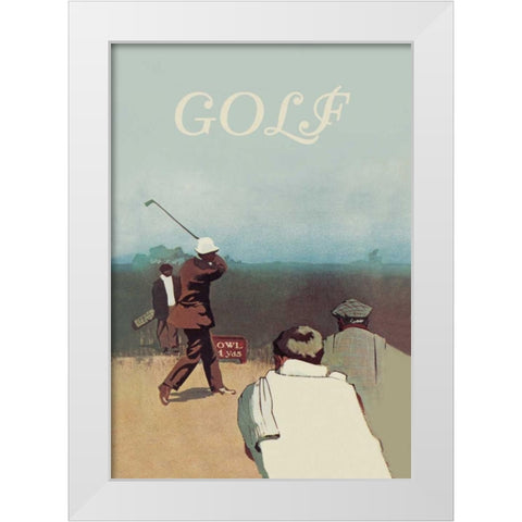 Long Drive, 1911 White Modern Wood Framed Art Print by Unknown