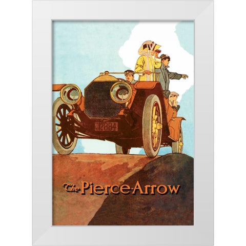 Sightseeing from the Pierce-Arrow White Modern Wood Framed Art Print by Unknown