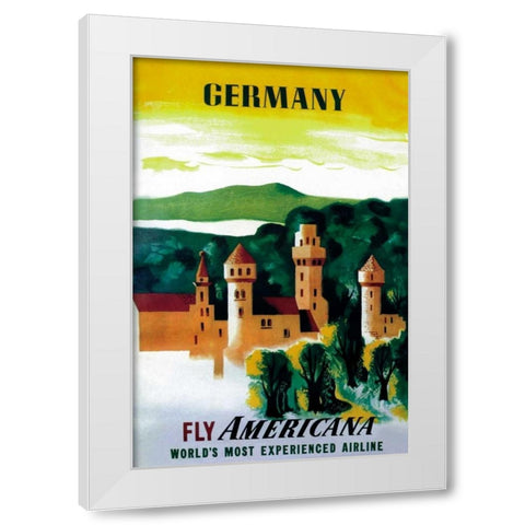 German Castle White Modern Wood Framed Art Print by Unknown