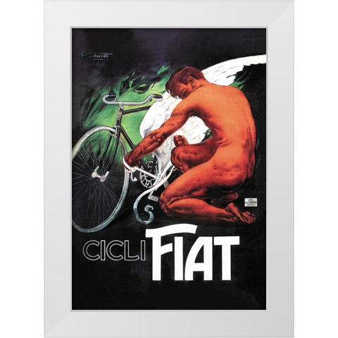 Cicli Fiat (Fiat Cycles) White Modern Wood Framed Art Print by Unknown