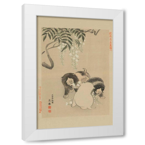 White Modern Wood Framed Art Print by Unknown