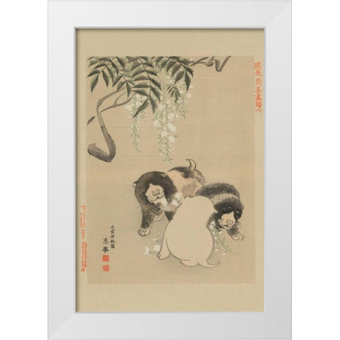 White Modern Wood Framed Art Print by Unknown