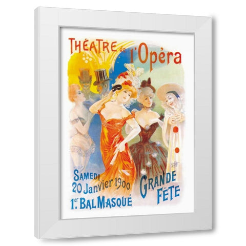Theatre de l Opera White Modern Wood Framed Art Print by Unknown