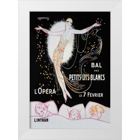 Dance of the Little White Lights White Modern Wood Framed Art Print by Unknown