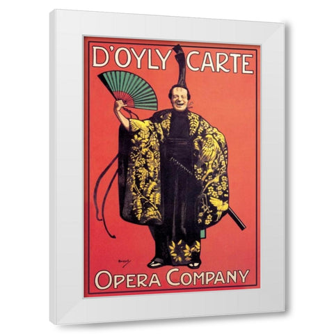 D Oyly Carte Opera Company (Asian Costume) White Modern Wood Framed Art Print by Unknown