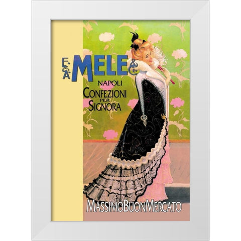 Confezioni per Signora, 1898 White Modern Wood Framed Art Print by Villa, Aleardo