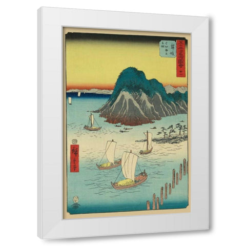 Maisaka, 1855 White Modern Wood Framed Art Print by Hiroshige, Ando
