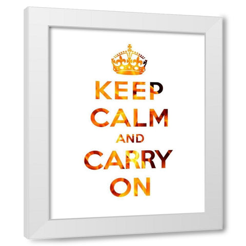Keep Calm and Carry On - Texture I White Modern Wood Framed Art Print by The British Ministry of Information