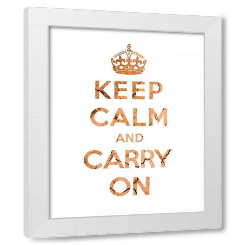 Keep Calm and Carry On - Texture II White Modern Wood Framed Art Print by The British Ministry of Information