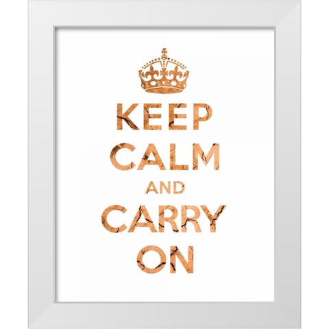 Keep Calm and Carry On - Texture II White Modern Wood Framed Art Print by The British Ministry of Information
