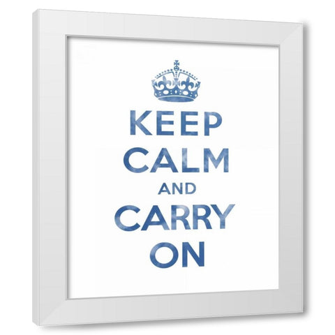 Keep Calm and Carry On - Texture III White Modern Wood Framed Art Print by The British Ministry of Information