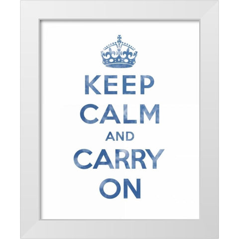 Keep Calm and Carry On - Texture III White Modern Wood Framed Art Print by The British Ministry of Information