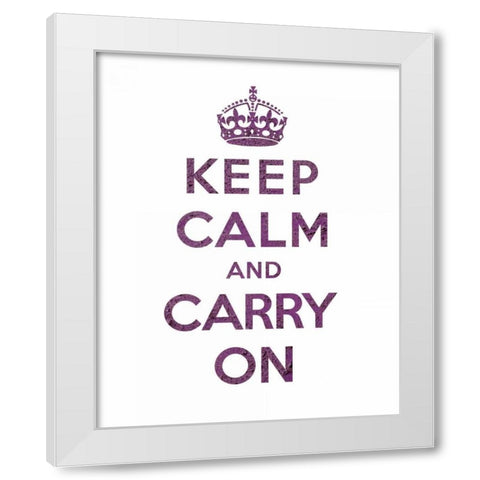 Keep Calm and Carry On - Texture VI White Modern Wood Framed Art Print by The British Ministry of Information