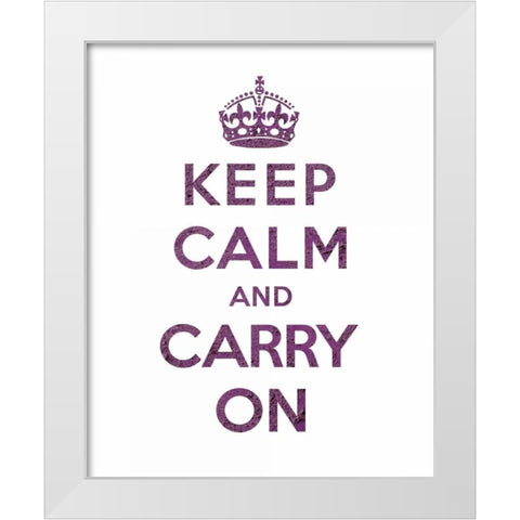 Keep Calm and Carry On - Texture VI White Modern Wood Framed Art Print by The British Ministry of Information