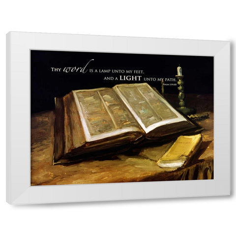 The Bible: Still Life with verse White Modern Wood Framed Art Print by Van Gogh, Vincent