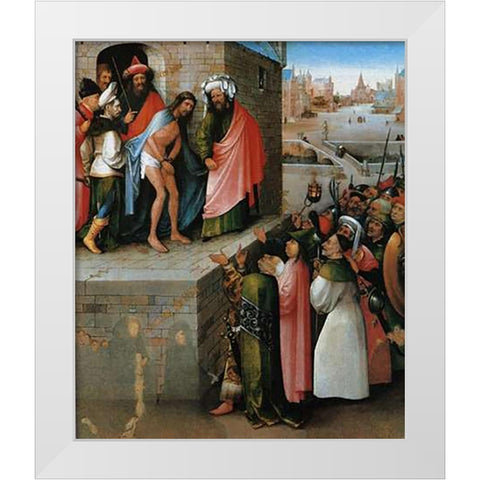Ecce Homo White Modern Wood Framed Art Print by Bosch, Hieronymus
