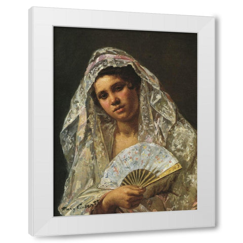 A Seville Belle 1873 White Modern Wood Framed Art Print by Cassatt, Mary