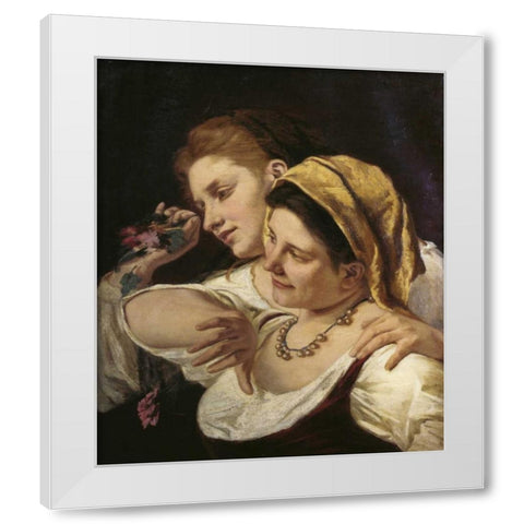 During Carnival 1872 White Modern Wood Framed Art Print by Cassatt, Mary