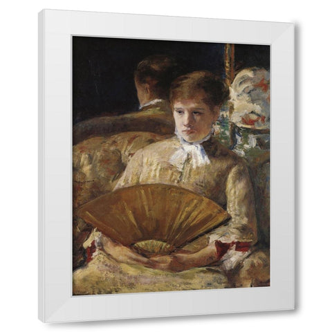 Portrait Of A Lady 1877 White Modern Wood Framed Art Print by Cassatt, Mary