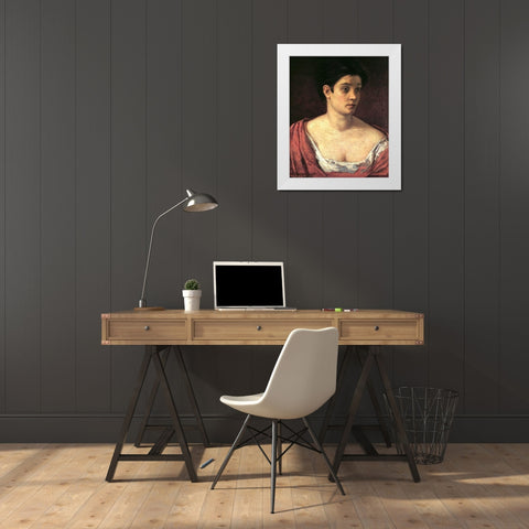 Portrait Of A Woman 1872 White Modern Wood Framed Art Print by Cassatt, Mary