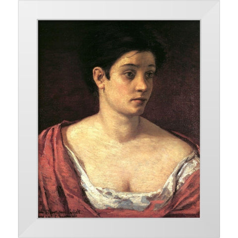 Portrait Of A Woman 1872 White Modern Wood Framed Art Print by Cassatt, Mary