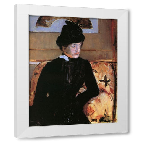 Portrait Of A Young Woman In Black 1883 White Modern Wood Framed Art Print by Cassatt, Mary