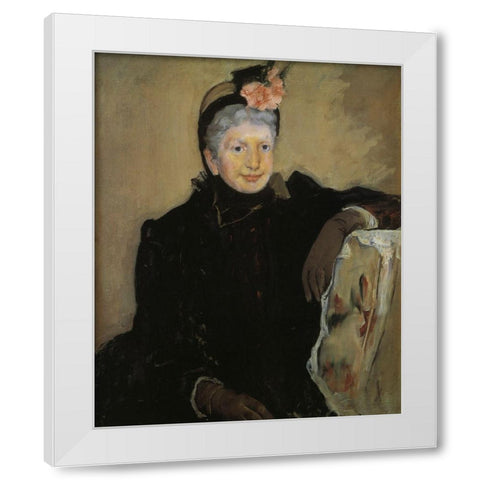 Portrait Of An Elderly Lady 1883 White Modern Wood Framed Art Print by Cassatt, Mary
