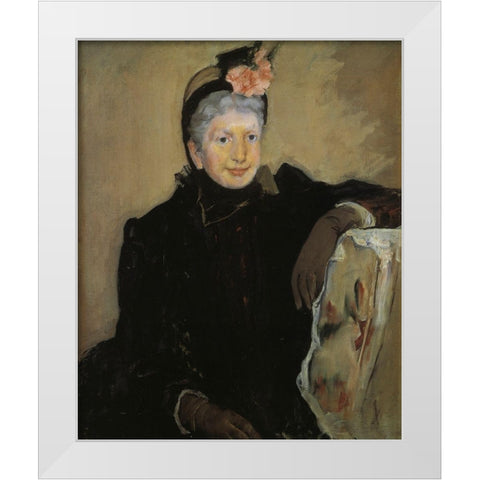 Portrait Of An Elderly Lady 1883 White Modern Wood Framed Art Print by Cassatt, Mary
