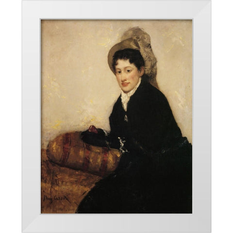 Portrait Of Madam X Dressed For The Matinee 1878 White Modern Wood Framed Art Print by Cassatt, Mary