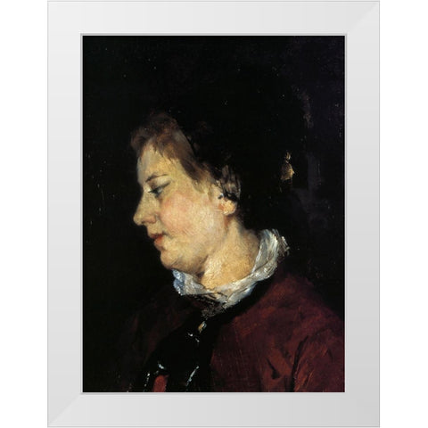 Portrait Of Madame Sisley 1873 White Modern Wood Framed Art Print by Cassatt, Mary