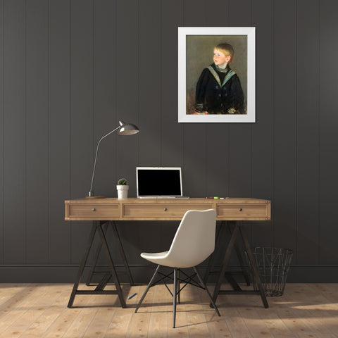 Sailor Boy Gardner As A Child 1892 White Modern Wood Framed Art Print by Cassatt, Mary