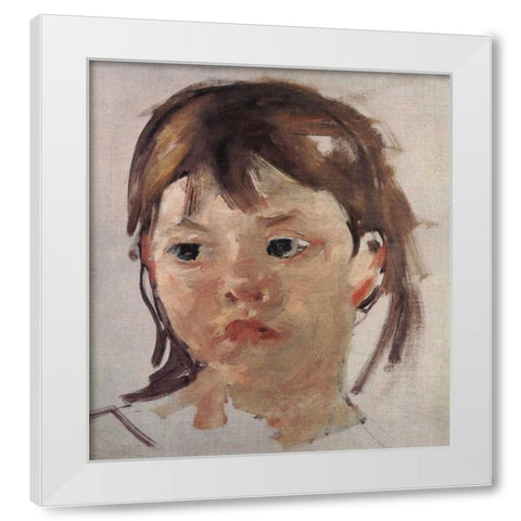Sketch Of Mary Ellen 1899 White Modern Wood Framed Art Print by Cassatt, Mary